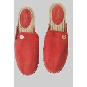 Women's 8 M Michael Kors Coral Suede Slip On Spadrilles
